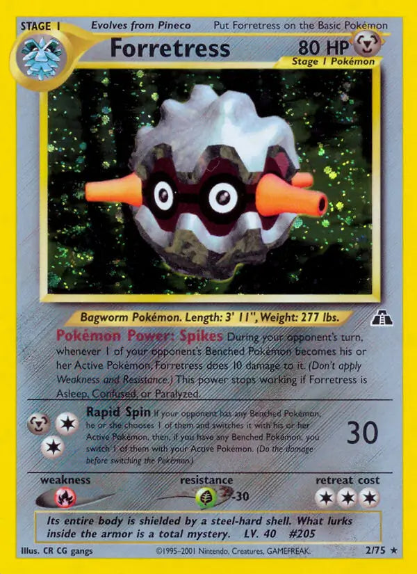 Forretress 02/75 (Neo Discovery)  - Unlimited Holofoil | Good Games Adelaide SA