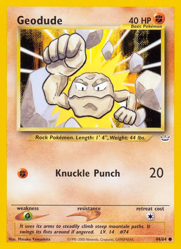 Geodude 44/64 (Neo Revelation)  - Unlimited | Good Games Adelaide SA