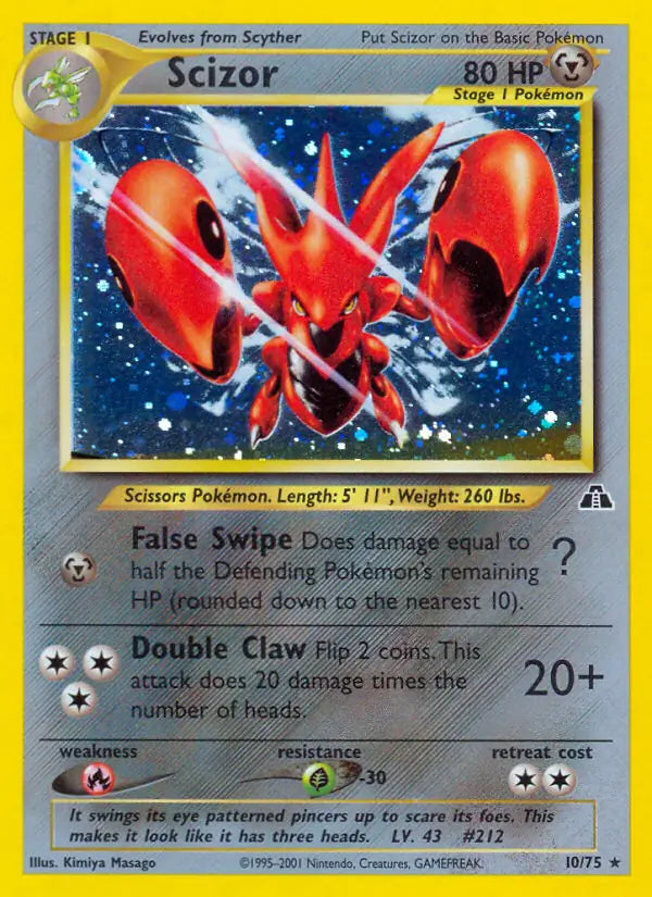 Scizor 10/75 (Neo Discovery)  - Unlimited Holofoil | Good Games Adelaide SA