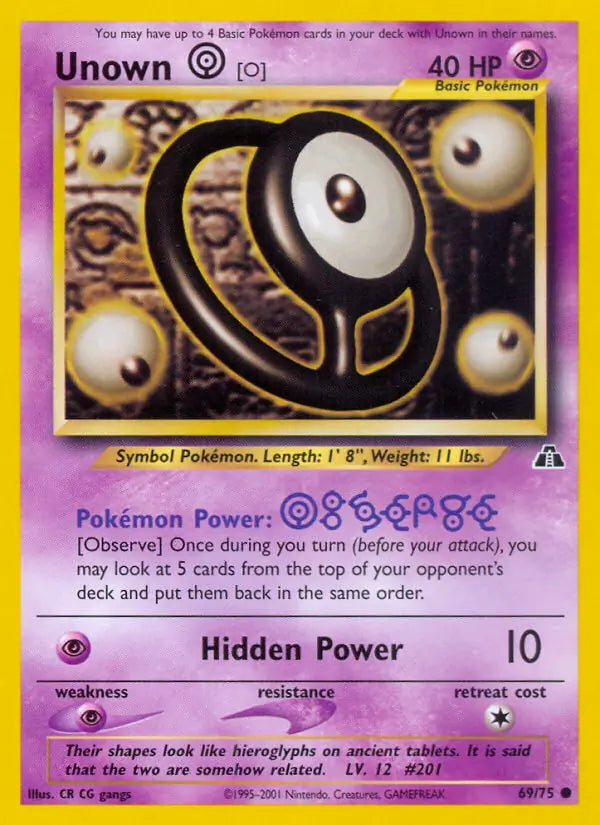 Unown O 69/75 (Neo Discovery)  - Unlimited | Good Games Adelaide SA