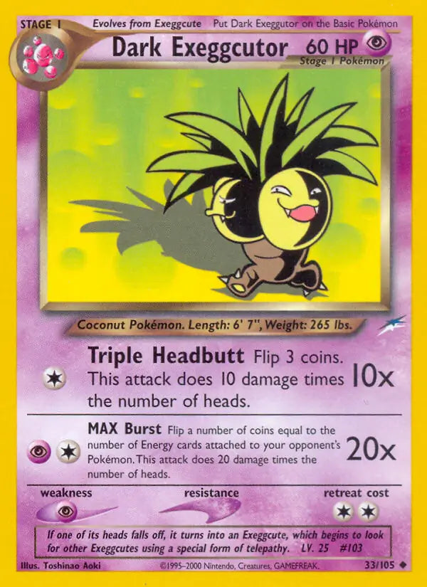 Dark Exeggcutor 033/105 (Neo Destiny)  - Unlimited | Good Games Adelaide SA