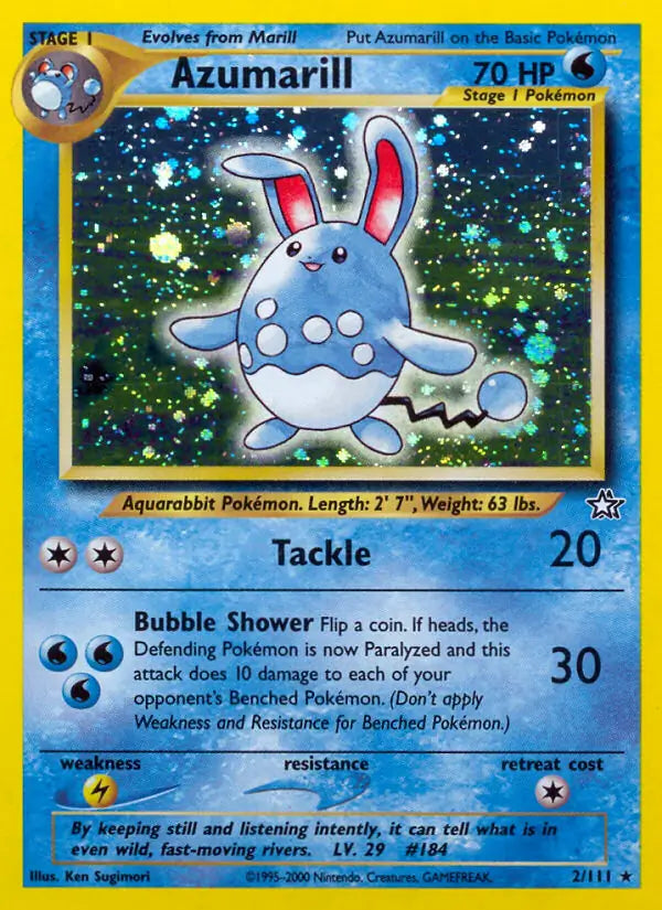 Azumarill 002/111 (Neo Genesis)  - Unlimited Holofoil | Good Games Adelaide SA
