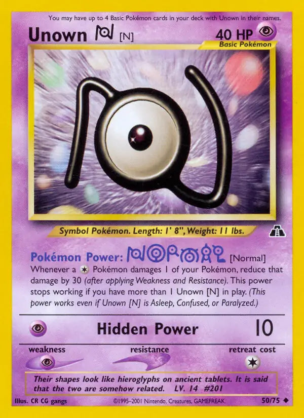 Unown N 50/75 (Neo Discovery)  - Unlimited | Good Games Adelaide SA