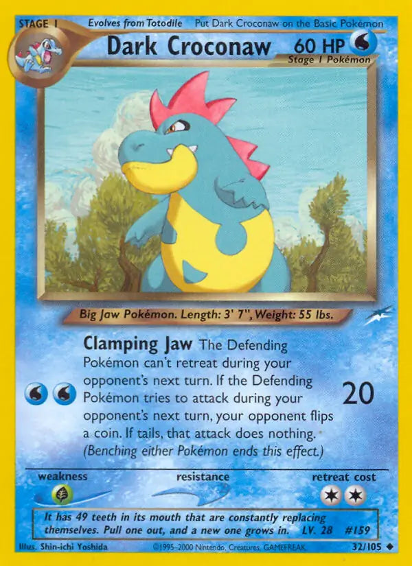 Dark Croconaw 032/105 (Neo Destiny)  - Unlimited | Good Games Adelaide SA