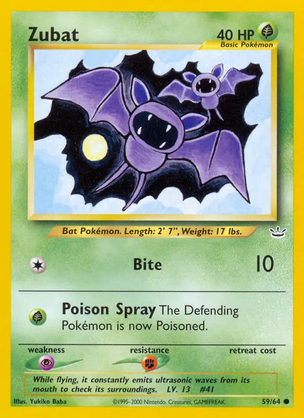 Zubat 59/64 (Neo Revelation)  - Unlimited | Good Games Adelaide SA