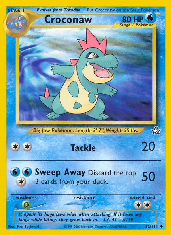 Croconaw 032/111 (Neo Genesis)  - Unlimited | Good Games Adelaide SA