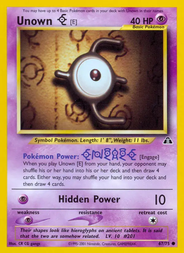 Unown E 67/75 (Neo Discovery)  - Unlimited | Good Games Adelaide SA