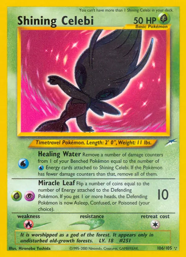 Shining Celebi 106/105 (Neo Destiny)  - Unlimited Holofoil | Good Games Adelaide SA