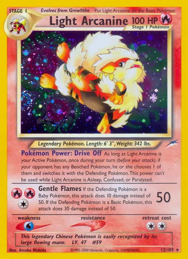 Light Arcanine 012/105 (Neo Destiny)  - Unlimited Holofoil | Good Games Adelaide SA