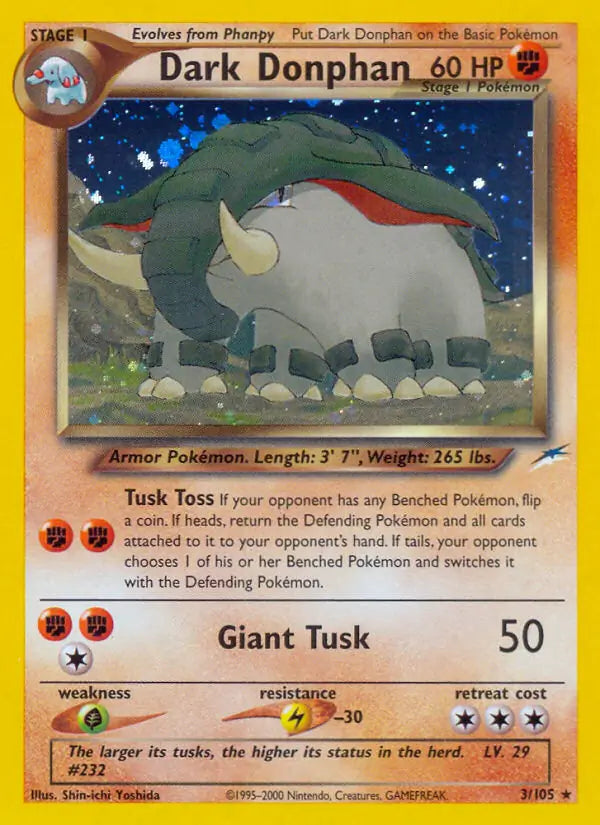 Dark Donphan 003/105 (Neo Destiny)  - Unlimited Holofoil | Good Games Adelaide SA