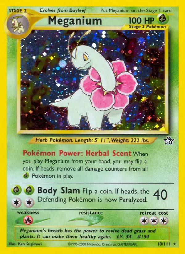Meganium 010/111 (Neo Genesis)  - Unlimited Holofoil | Good Games Adelaide SA