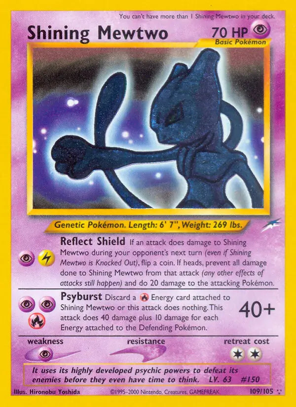Shining Mewtwo 109/105 (Neo Destiny)  - Unlimited Holofoil | Good Games Adelaide SA