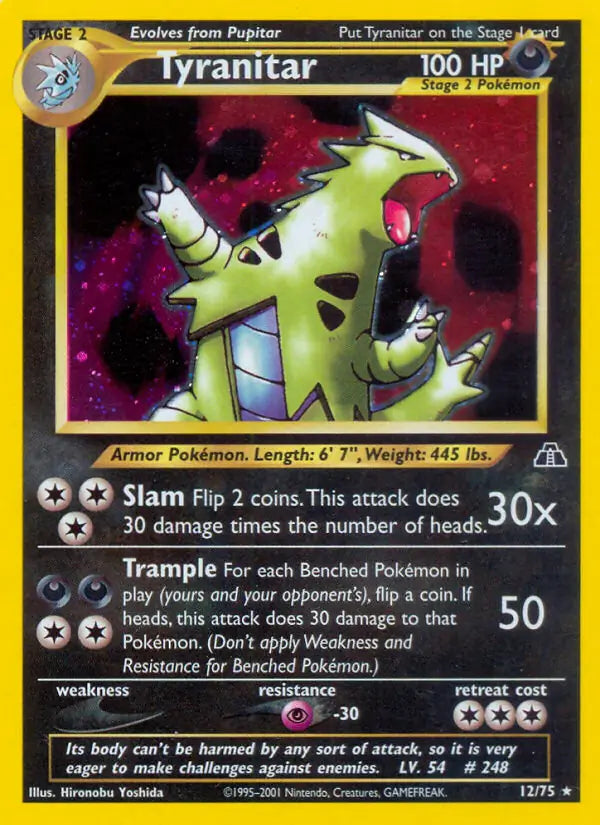 Tyranitar 12/75 (Neo Discovery)  - Unlimited Holofoil | Good Games Adelaide SA