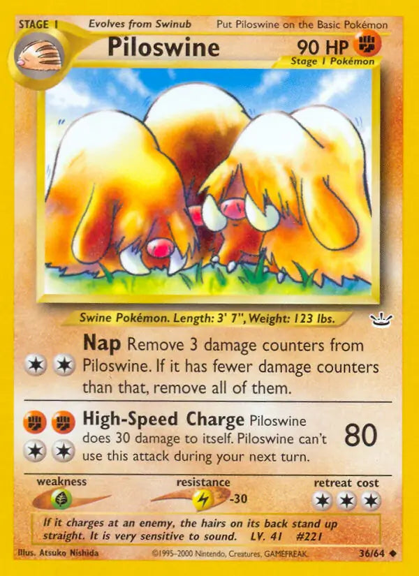 Piloswine 36/64 (Neo Revelation)  - Unlimited | Good Games Adelaide SA