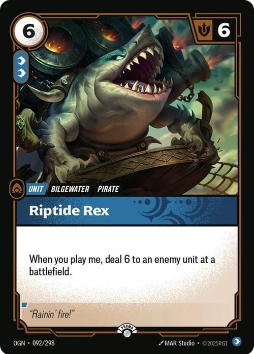 Riptide Rex 092/298 (Riftbound Organized Play Promotional Cards)  - Foil | Good Games Adelaide SA