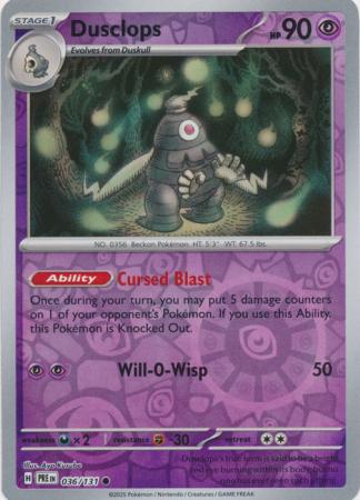 Dusclops 036/131 (SV: Prismatic Evolutions)  - Reverse Holofoil | Good Games Adelaide SA