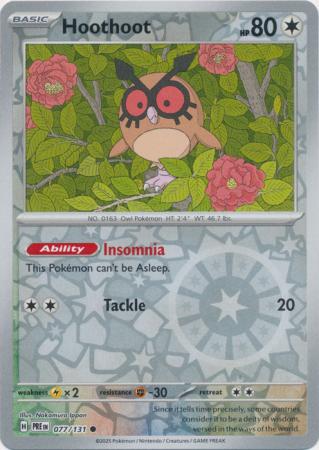 Hoothoot 077/131 (SV: Prismatic Evolutions)  - Reverse Holofoil | Good Games Adelaide SA