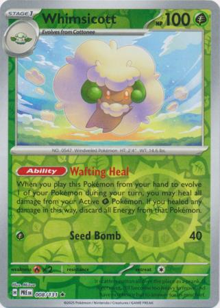 Whimsicott 008/131 (SV: Prismatic Evolutions)  - Reverse Holofoil | Good Games Adelaide SA