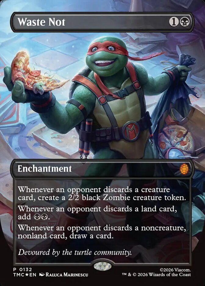 Waste Not Borderless 132/0 (Commander: Teenage Mutant Ninja Turtles)  - Foil | Good Games Adelaide SA