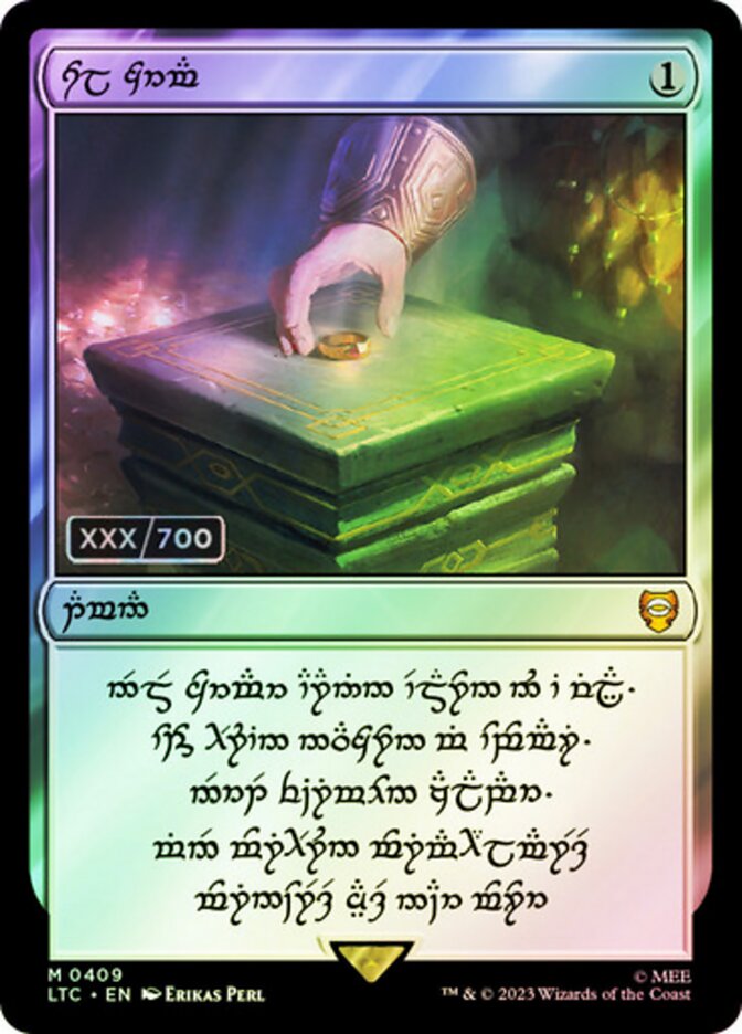 Sol Ring Seralized 409z/84 (Commander: The Lord of the Rings: Tales of Middle-earth)  - Double Rainbow Foil | Good Games Adelaide SA