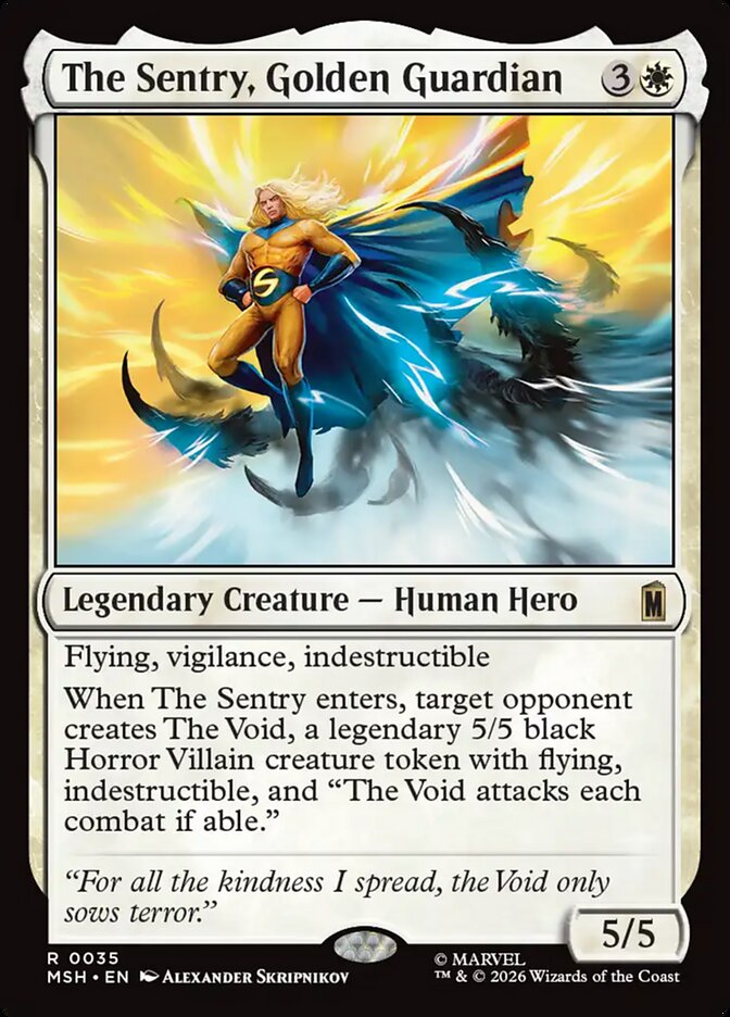 The Sentry, Golden Guardian 35/303 (Marvel Super Heroes)  - Foil | Good Games Adelaide SA