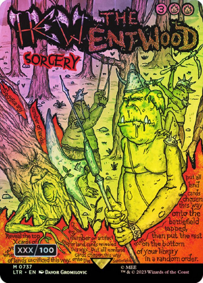 Hew the Entwood Seralized 737z/281 (Universes Beyond: The Lord of the Rings: Tales of Middle-earth)  - Double Rainbow Foil | Good Games Adelaide SA