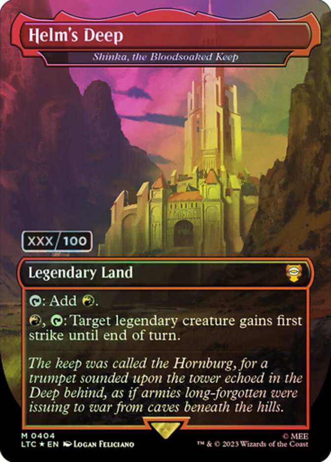 Shinka, the Bloodsoaked Keep Seralized 404z/84 (Commander: The Lord of the Rings: Tales of Middle-earth)  - Double Rainbow Foil | Good Games Adelaide SA
