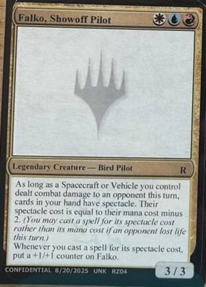 Falko, Showoff Pilot RZ04s/477 (Un-Known Event Playtest Cards)  | Good Games Adelaide SA