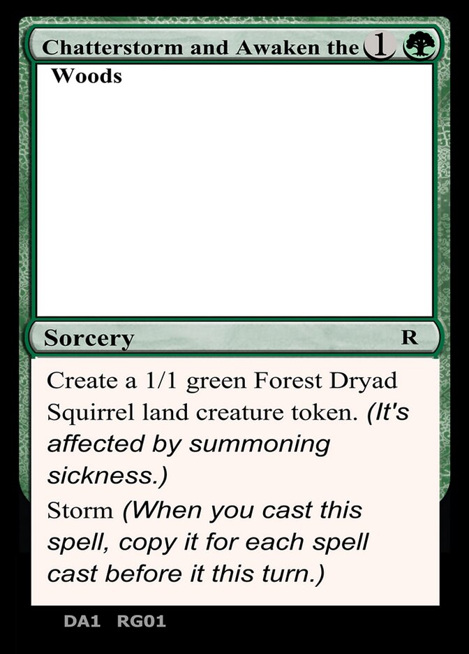 Chatterstorm and Awaken the Woods RG01a/477 (Un-Known Event Playtest Cards)  | Good Games Adelaide SA