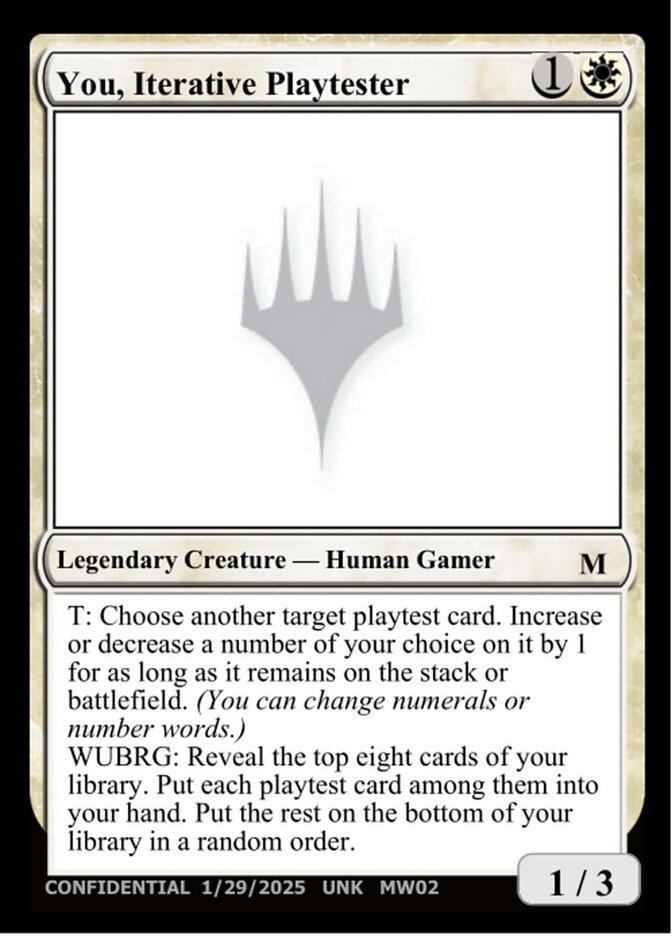 You, Iterative Playtester MW02a/477 (Un-Known Event Playtest Cards)  | Good Games Adelaide SA