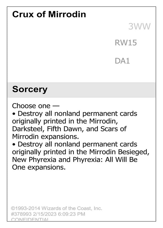 Crux of Mirrodin RW15/477 (Un-Known Event Playtest Cards)  | Good Games Adelaide SA