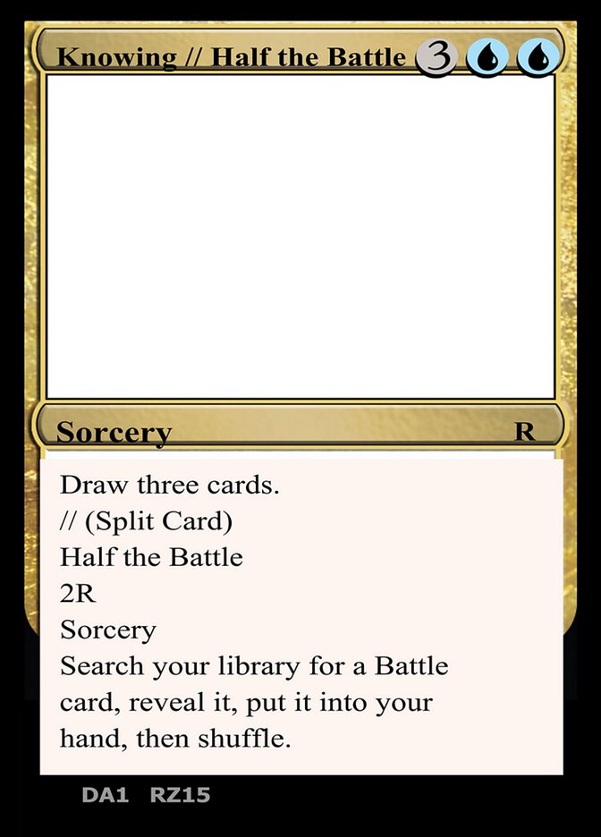 Knowing // Half the Battle RZ15/477 (Un-Known Event Playtest Cards)  | Good Games Adelaide SA