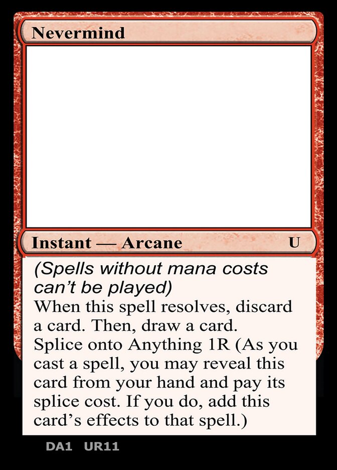 Nevermind UR11a/477 (Un-Known Event Playtest Cards)  | Good Games Adelaide SA