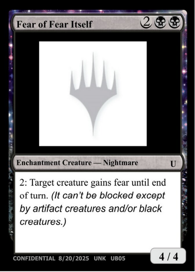 Fear of Fear Itself UB05a/477 (Un-Known Event Playtest Cards)  | Good Games Adelaide SA