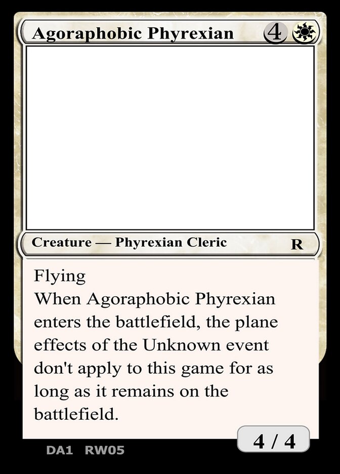Agoraphobic Phyrexian RW05a/477 (Un-Known Event Playtest Cards)  | Good Games Adelaide SA
