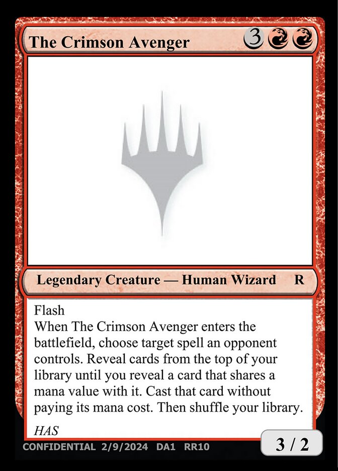 The Crimson Avenger RR10/477 (Un-Known Event Playtest Cards)  | Good Games Adelaide SA