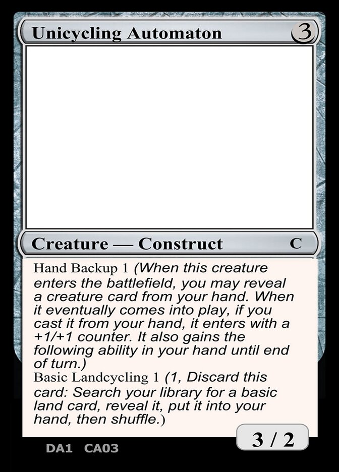 Unicycling Automaton CA03/477 (Un-Known Event Playtest Cards)  | Good Games Adelaide SA