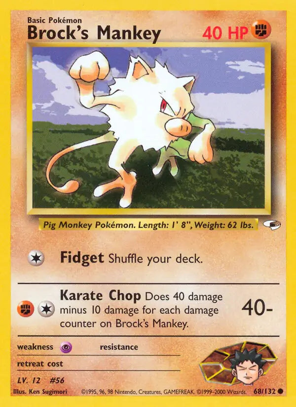 Brocks Mankey  068/132 (Gym Heroes)  - Unlimited | Good Games Adelaide SA