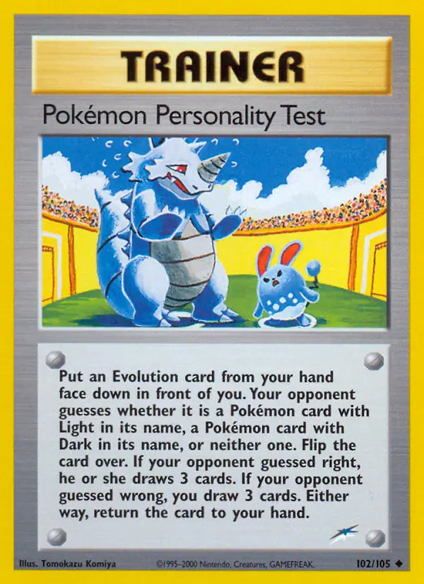 Pokemon Personality Test 102/105 (Neo Destiny)  - Unlimited | Good Games Adelaide SA