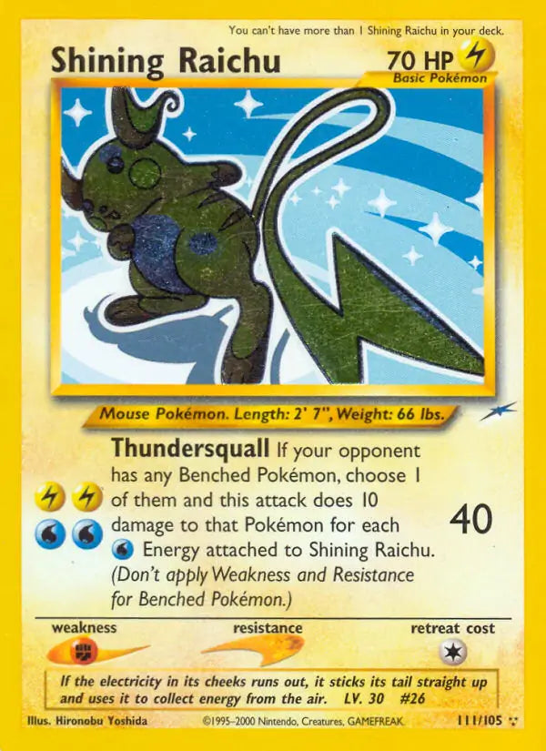 Shining Raichu 111/105 (Neo Destiny)  - Unlimited Holofoil | Good Games Adelaide SA