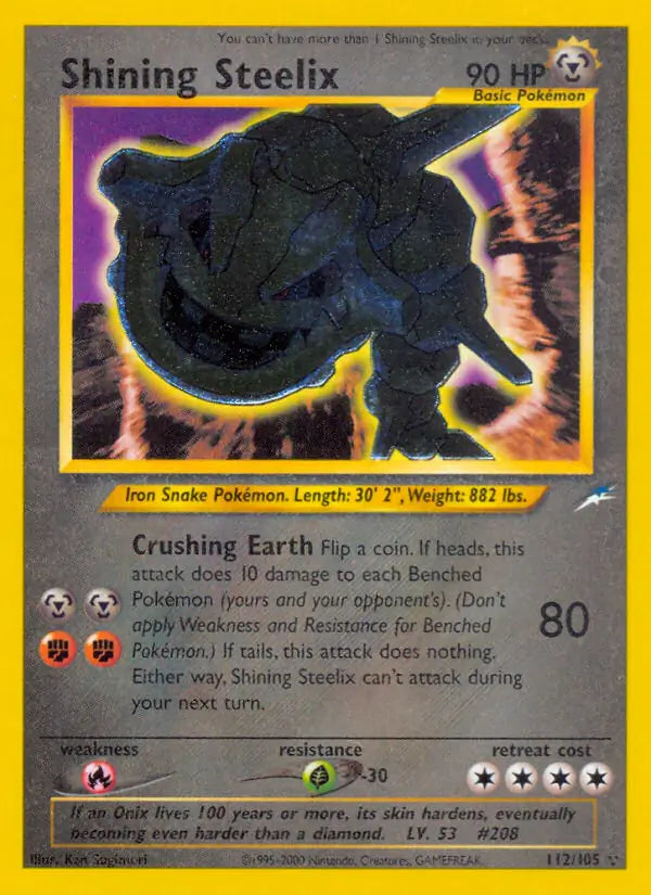 Shining Steelix 112/105 (Neo Destiny)  - Unlimited Holofoil | Good Games Adelaide SA