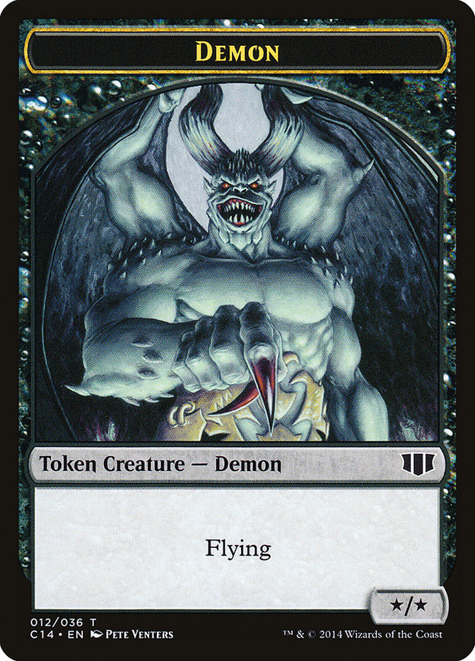 Demon (012/036) // Zombie (016/036) Double-sided Token [Commander 2014 Tokens] | Good Games Adelaide SA