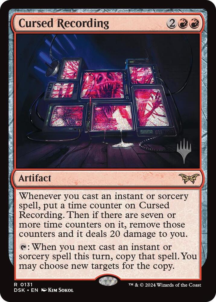 Cursed Recording 0131 131 (Promo Pack: Duskmourn: House of Horror)  - Foil | Good Games Adelaide SA