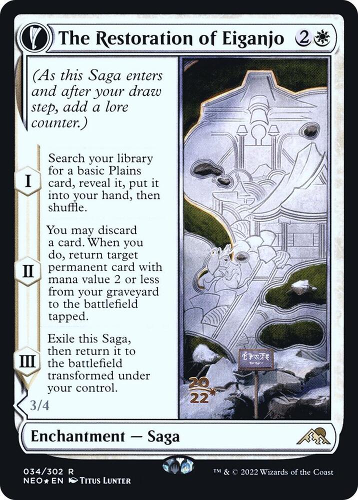 The Restoration of Eiganjo 34 (Prerelease Cards)  - Foil | Good Games Adelaide SA