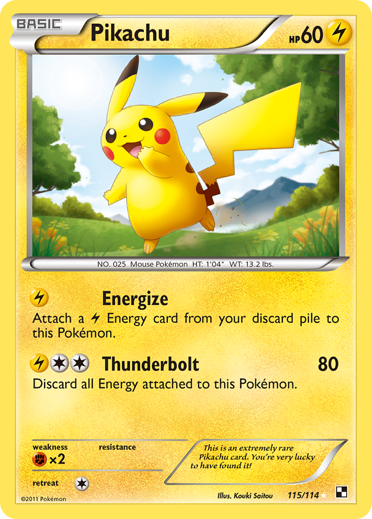 Pikachu (115/114) [Black & White: Base Set] | Good Games Adelaide SA