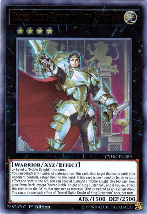 Sacred Noble Knight of King Custennin [CYHO-EN089] Ultra Rare | Good Games Adelaide SA