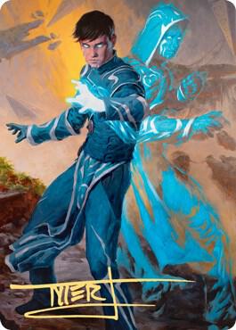 Jace Mirror Mage Art Card 1 81 Gold Stamped Signature 1 (Art Series: Zendikar Rising)  | Good Games Adelaide SA