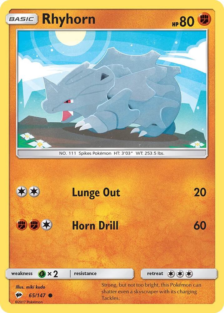 Rhyhorn 65/147 (SM - Burning Shadows)  | Good Games Adelaide SA