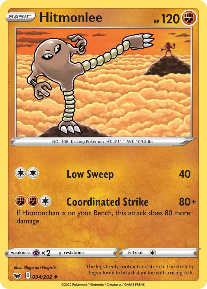 Hitmonlee 094/202 (SWSH01: Sword & Shield Base Set)  | Good Games Adelaide SA