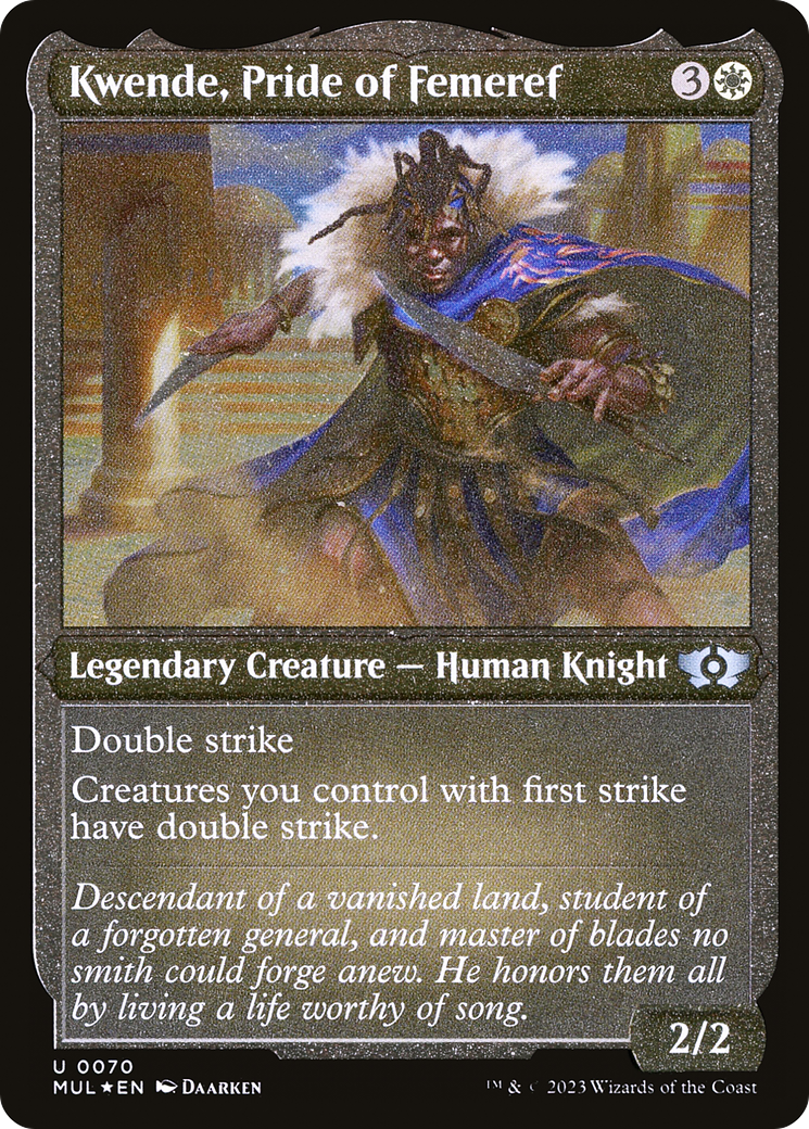 Kwende, Pride of Femeref (Foil Etched) [Multiverse Legends] | Good Games Adelaide SA